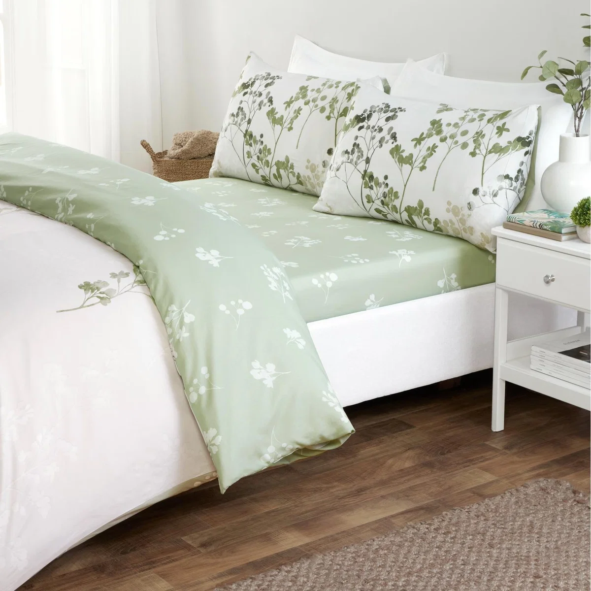 Shadow Floral Microfibre Polyester Complete Duvet Set With Pillowcase - Multicolor / King