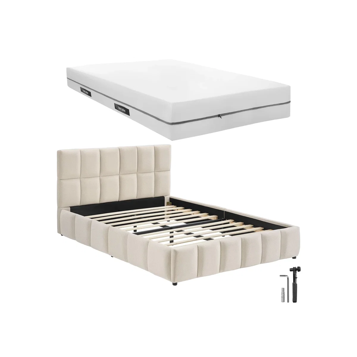 dressforfun® Bedding set - Velvet look sand / Continental Double – image 1