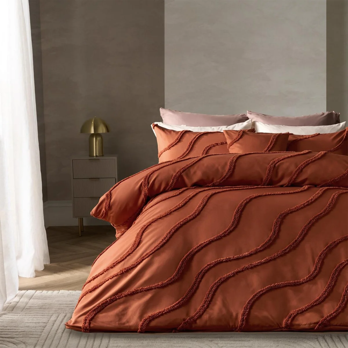 OHS Tufted Contour Duvet Set - Rust / 0.83kg – image 2