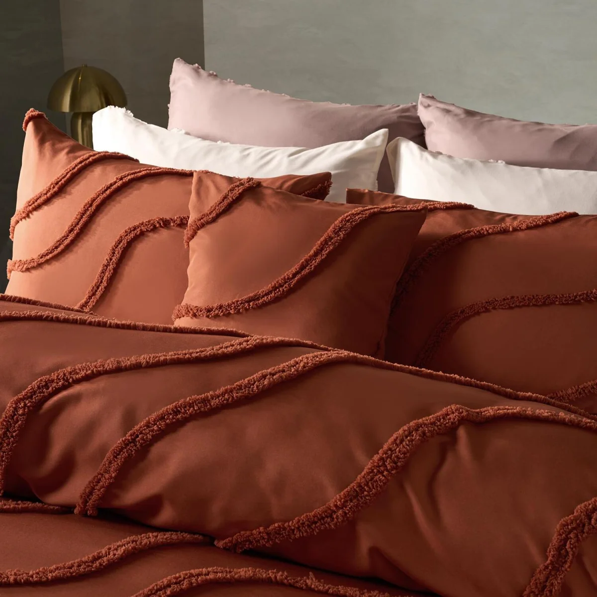 OHS Tufted Contour Duvet Set - Rust / 0.83kg – image 3