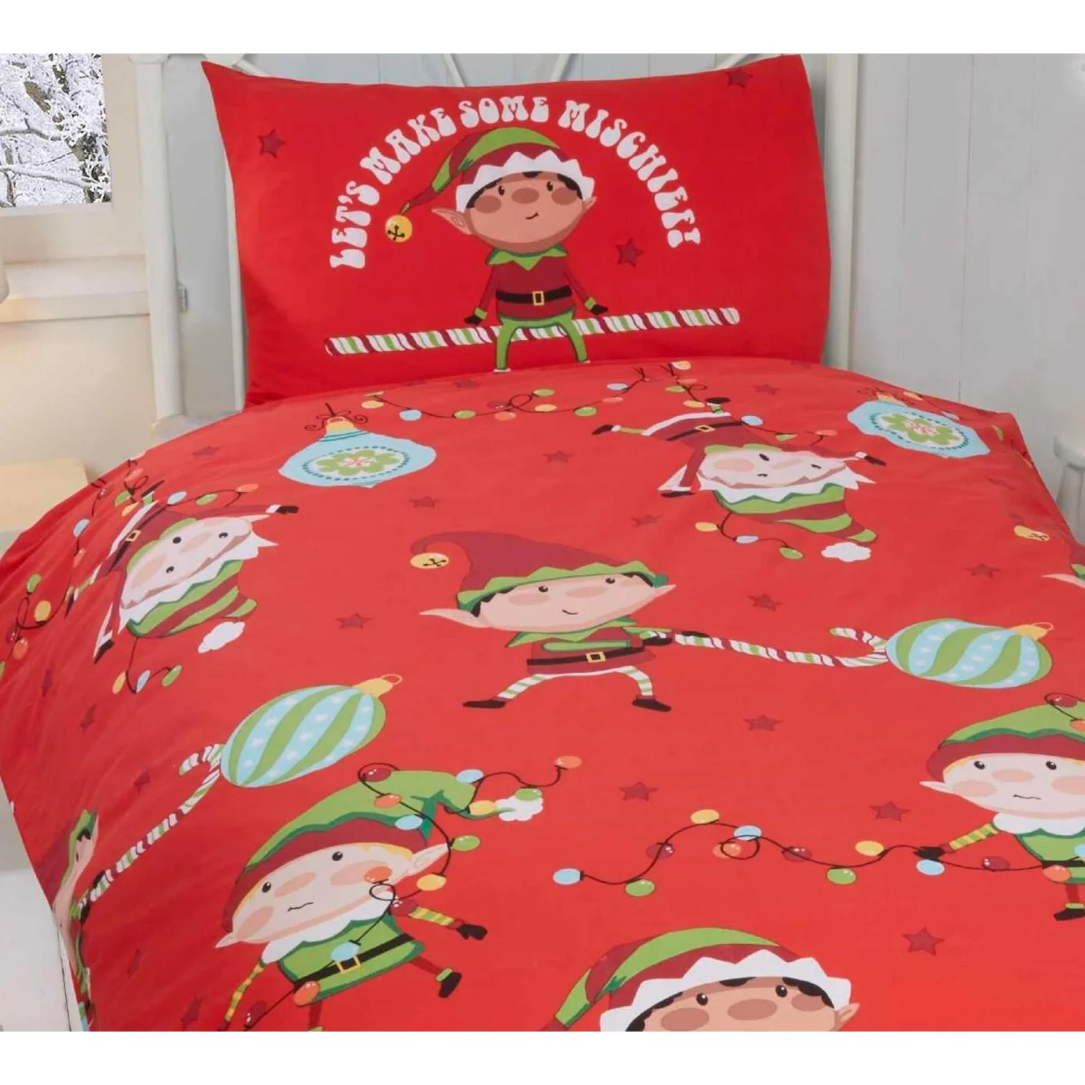Naughty Elves Duvet Cover Set - Red – image 2