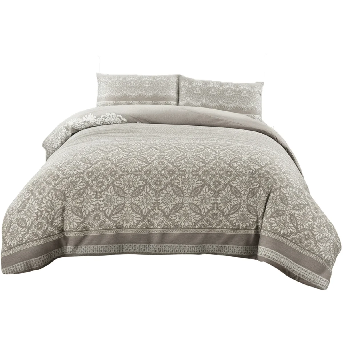 Elegant Floral Duvet Set Modern Flower Pattern Bedding for Home Decor - Silver / King – image 2