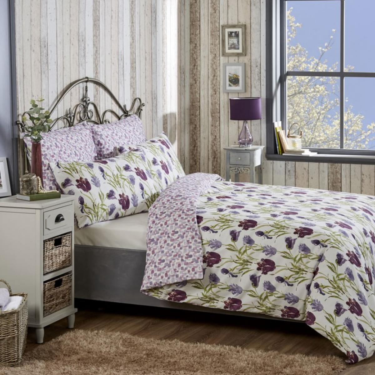 Vantona Tulipa Quilt Cover Set - White/Multi / Double