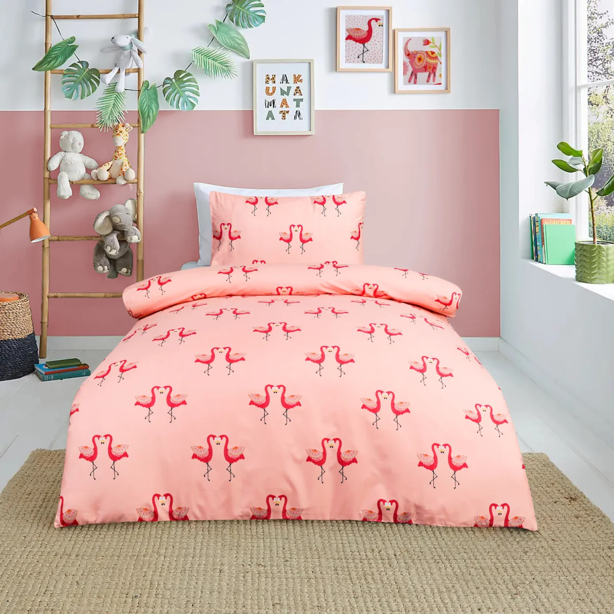 Luxury Super Soft Reversible Fashion Flamingo Duvet Set and Pillowcases - Multi – image 3