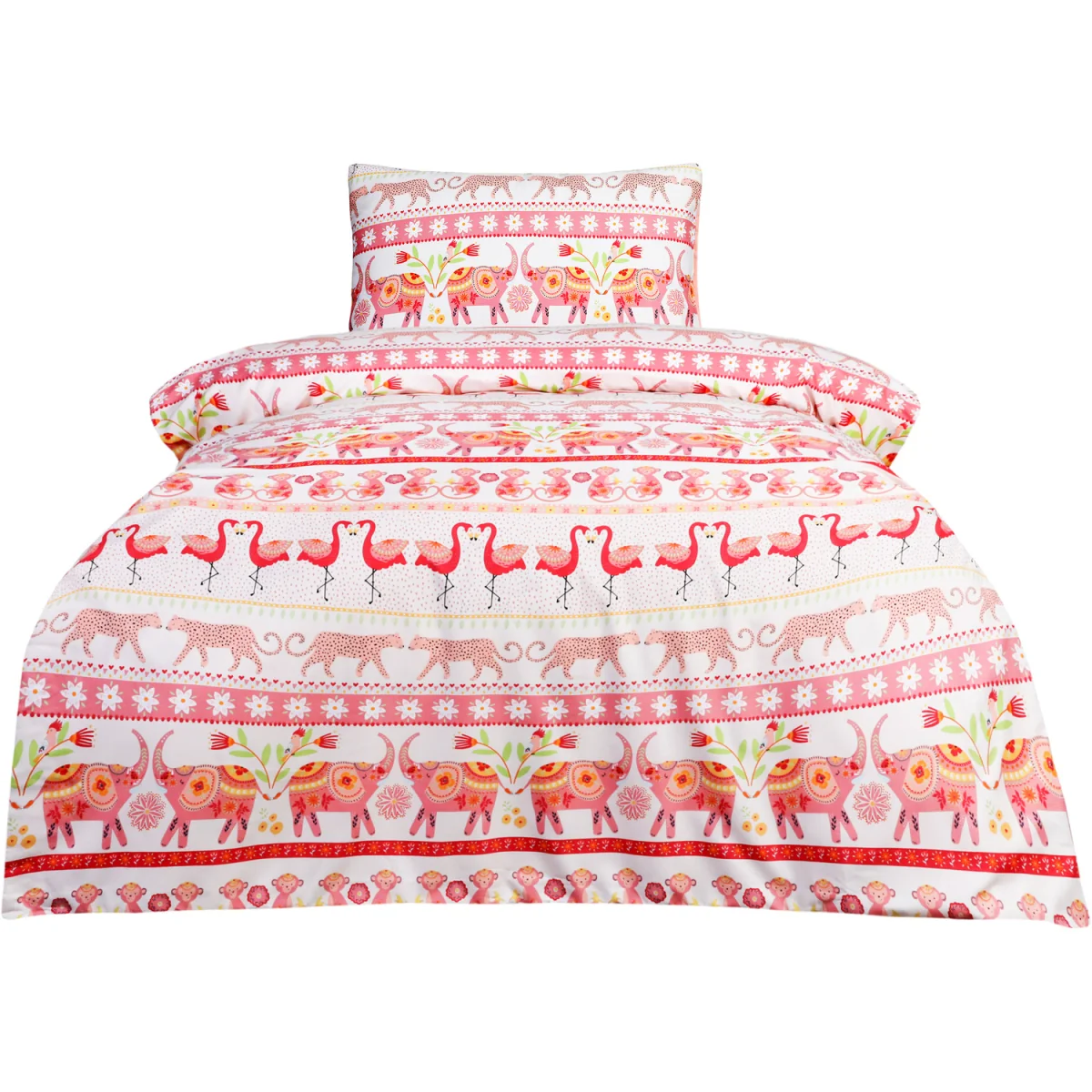 Luxury Super Soft Reversible Fashion Flamingo Duvet Set and Pillowcases - Multi – image 4