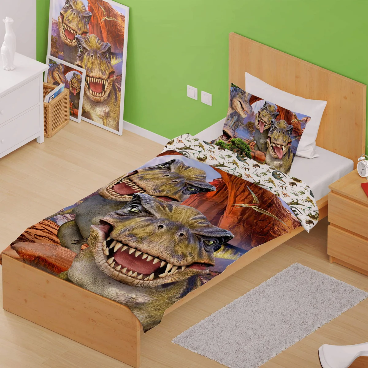 Selfies Dinosaurs Reversible Duvet Set - Multicoloured – image 2