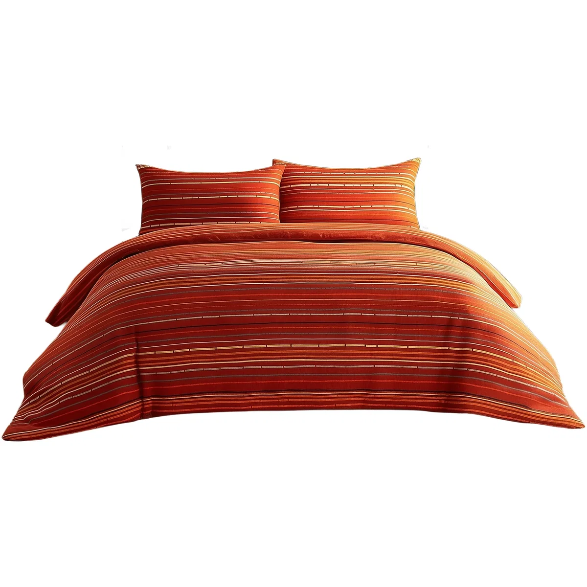 Duvet Cover And Pillowcase Set Blue And Red Stripe Design Polycotton Bed Linen - Red / Superking – image 2