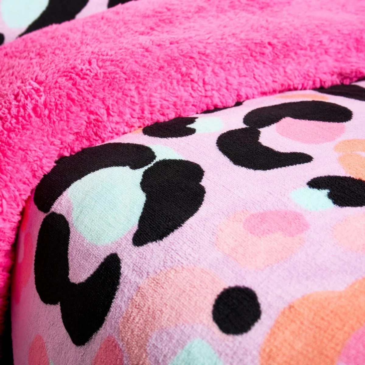 OHS Leopard Fleece Duvet Cover Set - Lilac / 30cm / 1.71kg / Quilt Cover – image 5
