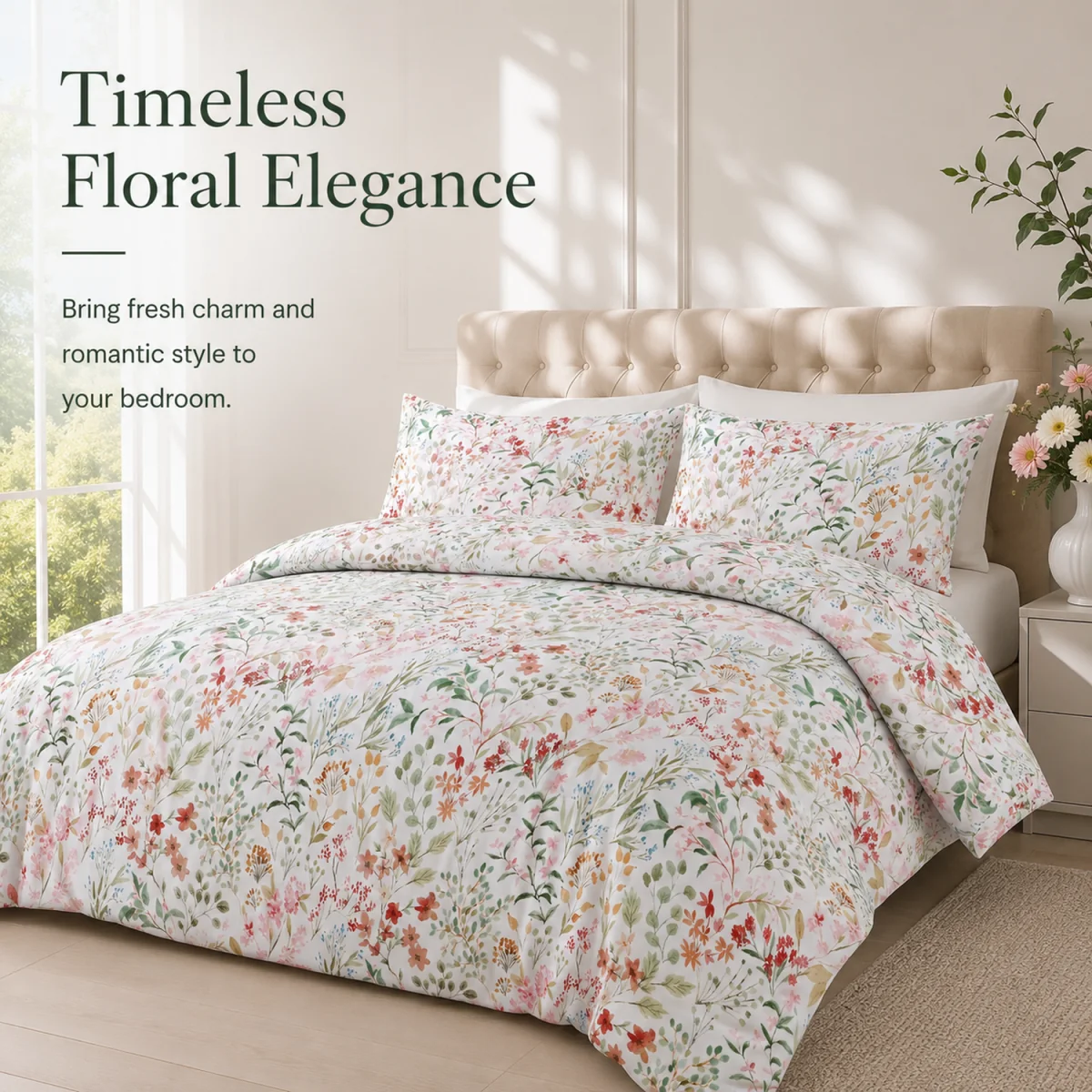 Delicate Floral Patterned Duvet Set - Multi – image 2