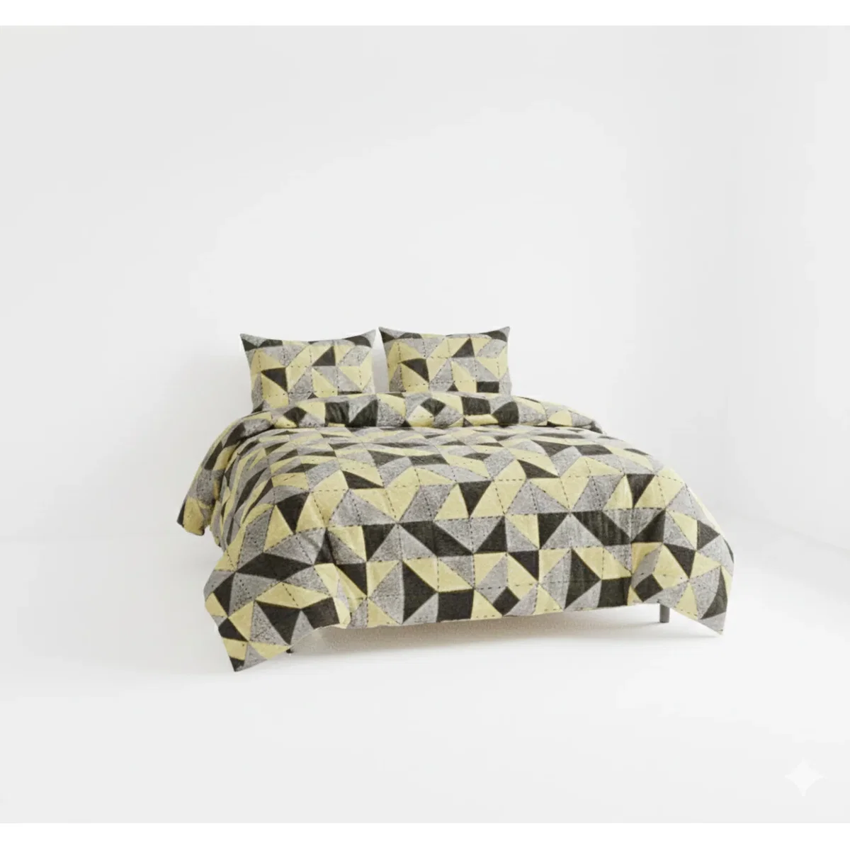 Geometric Print Duvet Set Trendy Minimalist Bedding for Modern Homes - Grey / Superking – image 2