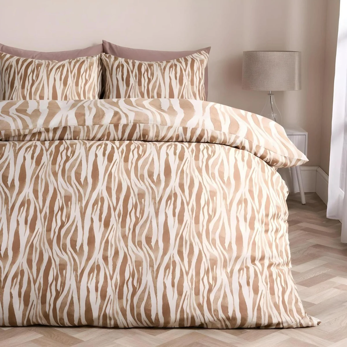 OHS Watercolour Zebra Print Duvet Set - Beige / 0.8kg – image 2