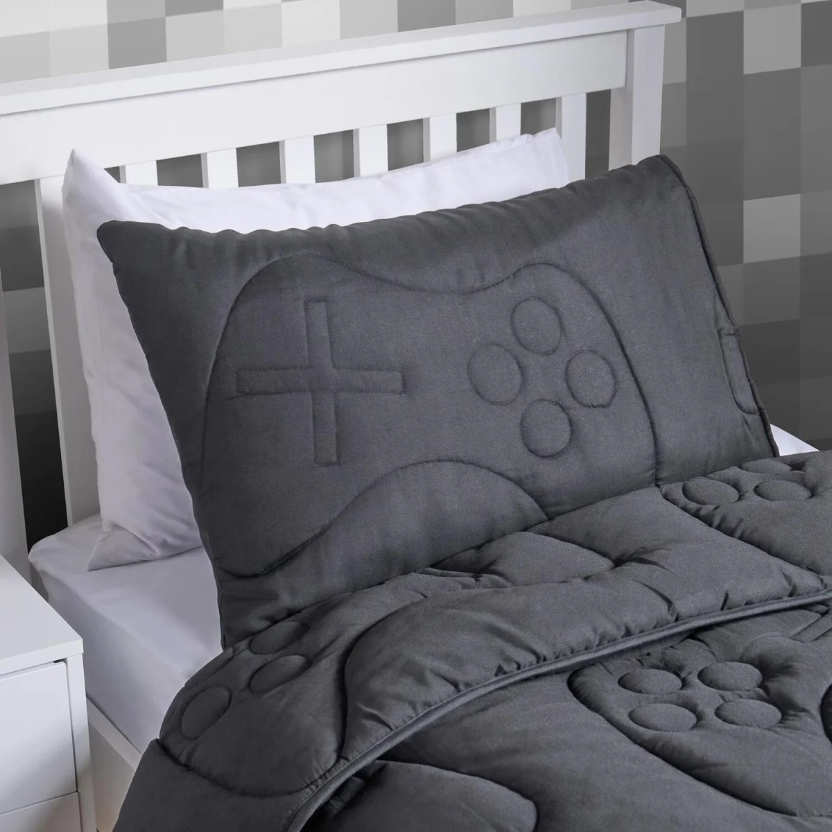 OHS Coverless Gaming Quilted 7.5 Tog Duvet Set - Charcoal / 2.23kg – image 3
