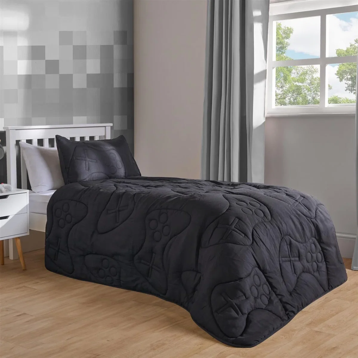 OHS Coverless Gaming Quilted 7.5 Tog Duvet Set - Black / 2.23kg – image 3