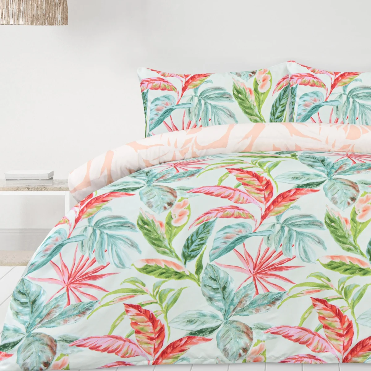 Luxury Super Soft Reversible Exotic Palms Duvet Cover with Pillowcase - Multi / Double – image 3