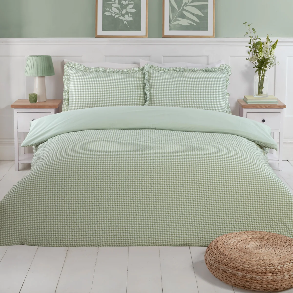 Josette Frill Duvet Set - Green / Superking