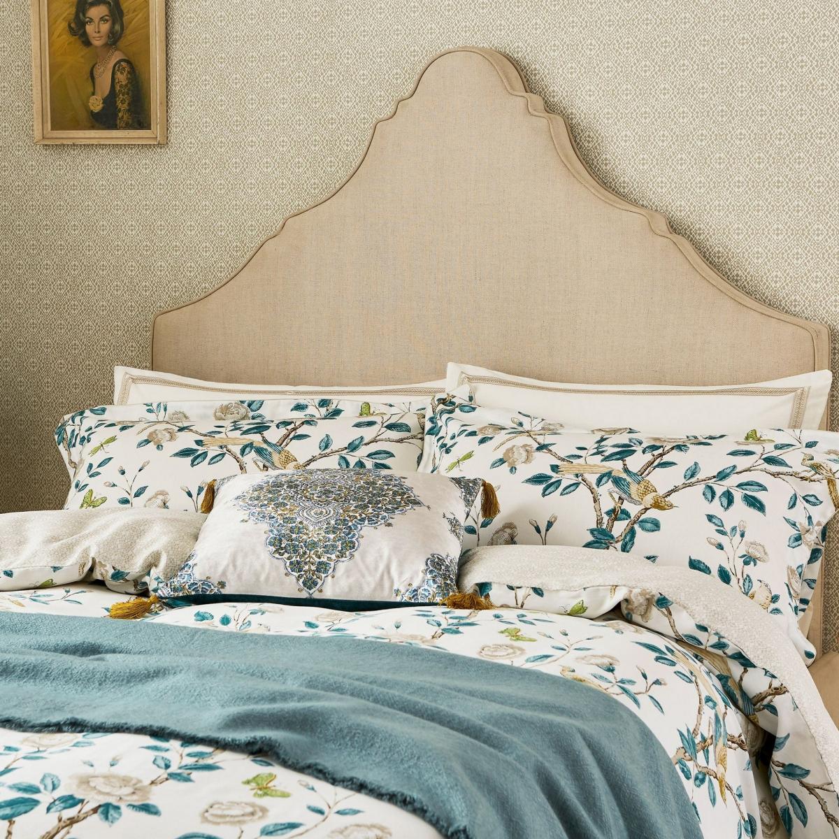 Andhara Designer Bedding and Pillowcase By Sanderson in Teal Cream – image 2