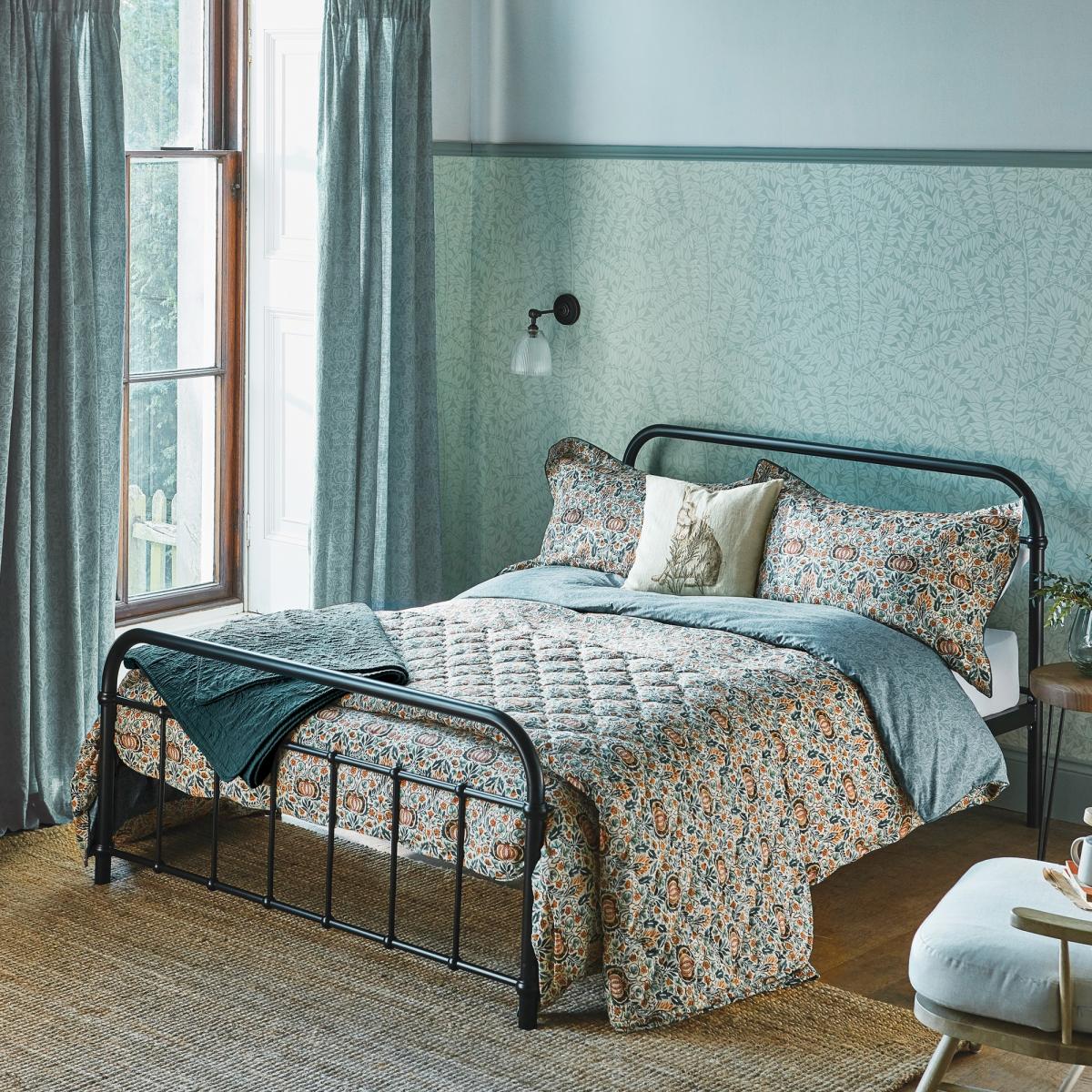 Little Chintz Bedding and Pillowcase By Morris & Co in Teal – image 1