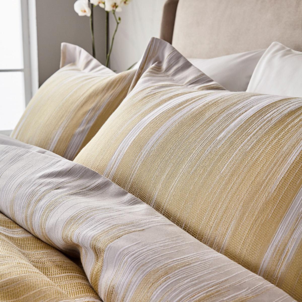 Motion Ikat Stripe Bedding By Harlequin in Ochre Yellow – image 3