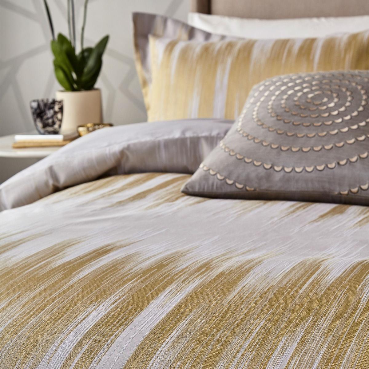 Motion Ikat Stripe Bedding By Harlequin in Ochre Yellow – image 4