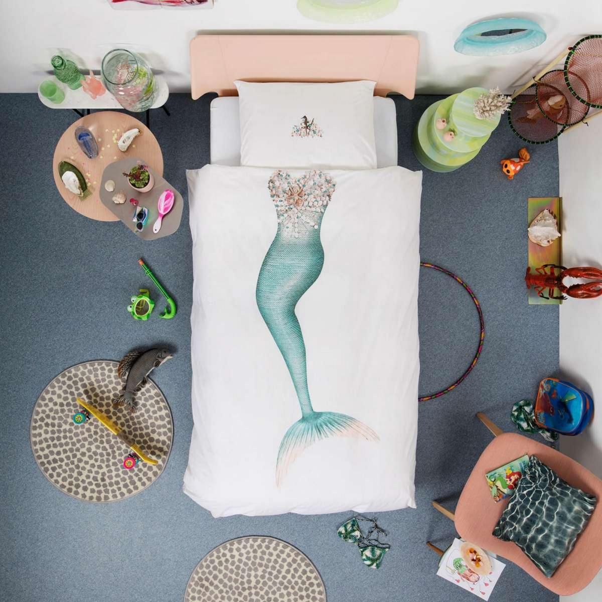 Mermaid Jewelled Starfish Cotton Bedding in White – image 2
