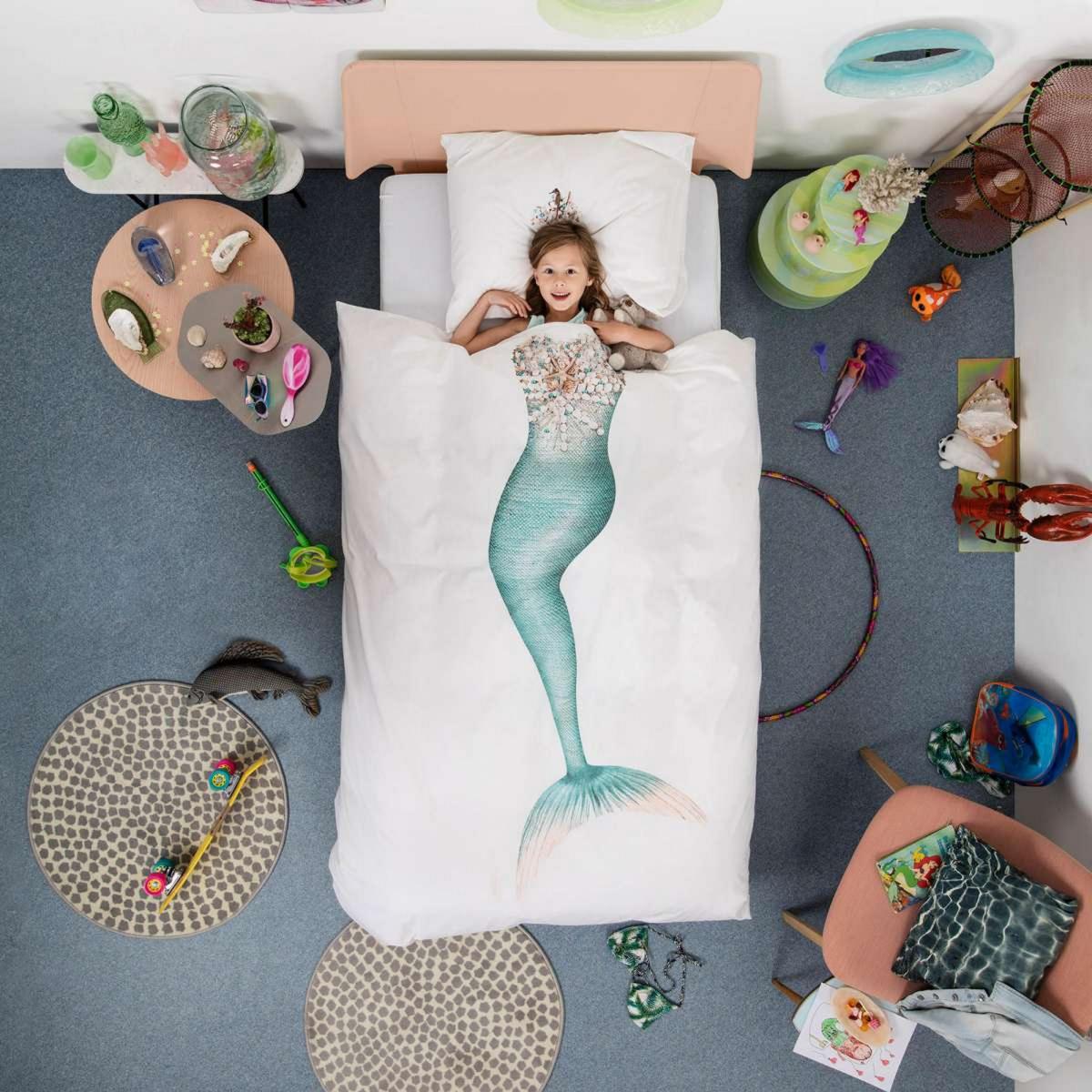Mermaid Jewelled Starfish Cotton Bedding in White – image 1