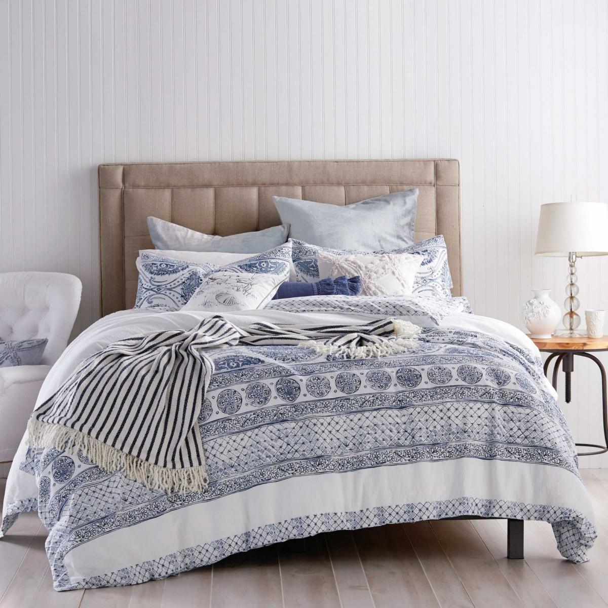 Matelasse Medallion Bedding and Pillowcase By Peri Home in Blue – image 2