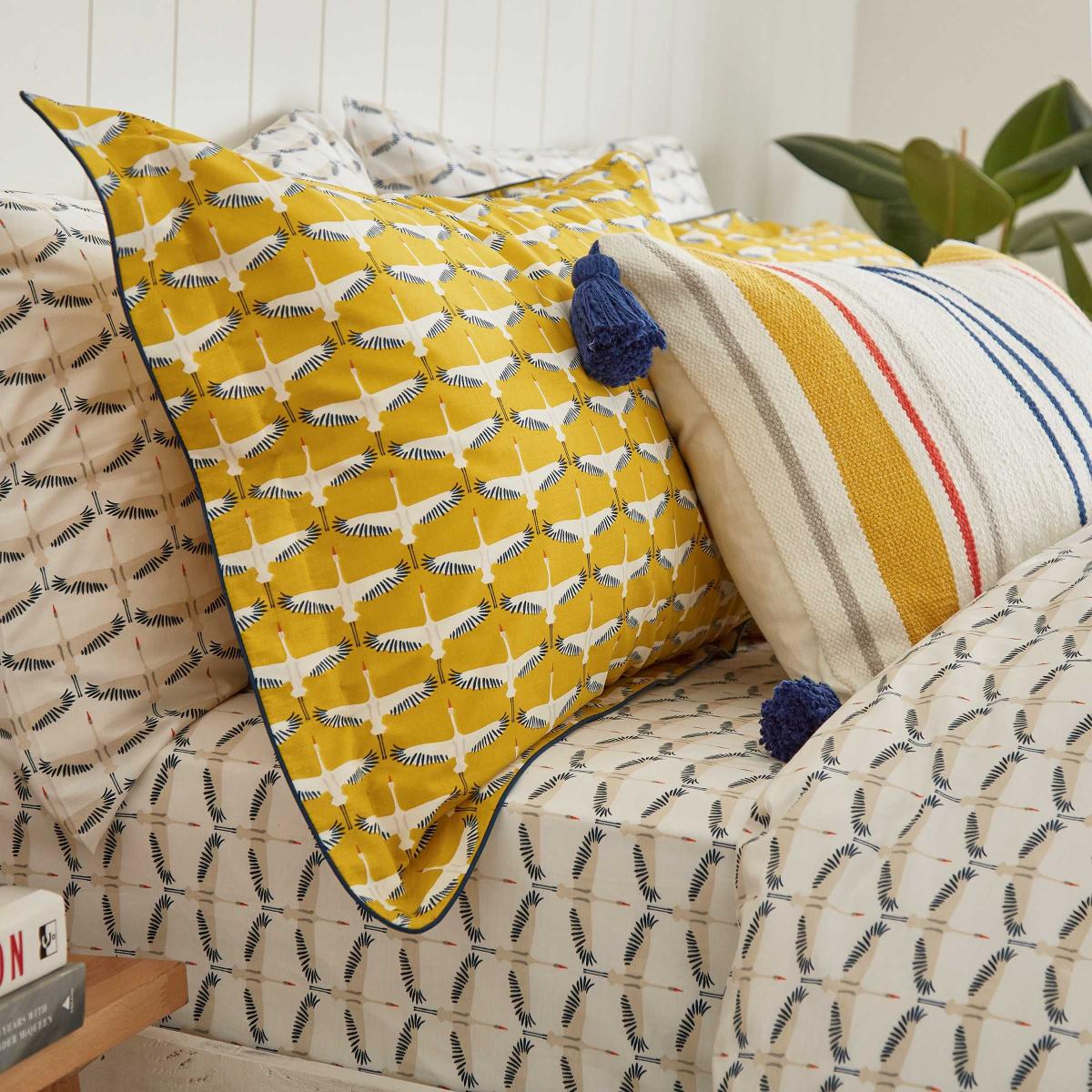 Heron Geo Bird Bedding by Joules in Antique Gold – image 2