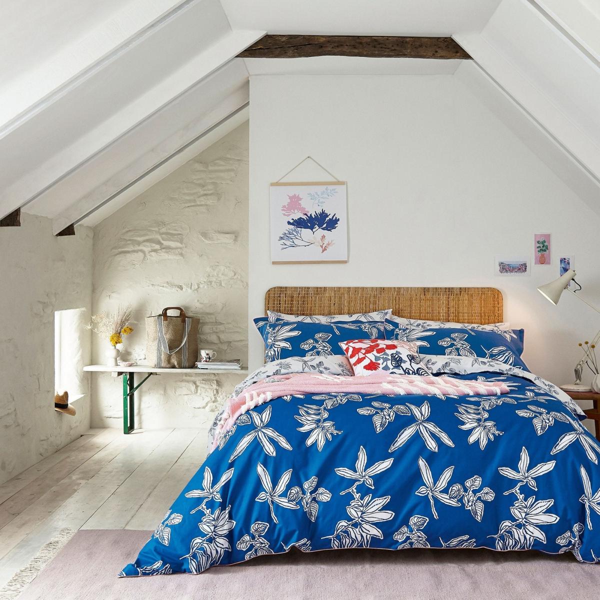 Crayon Floral Bedding and Pillowcase By Joules in Classic Blue – image 2