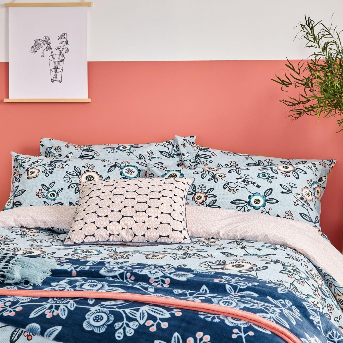 Jay Bird Floral Bedding by Helena Springfield in Sky Blue – image 2