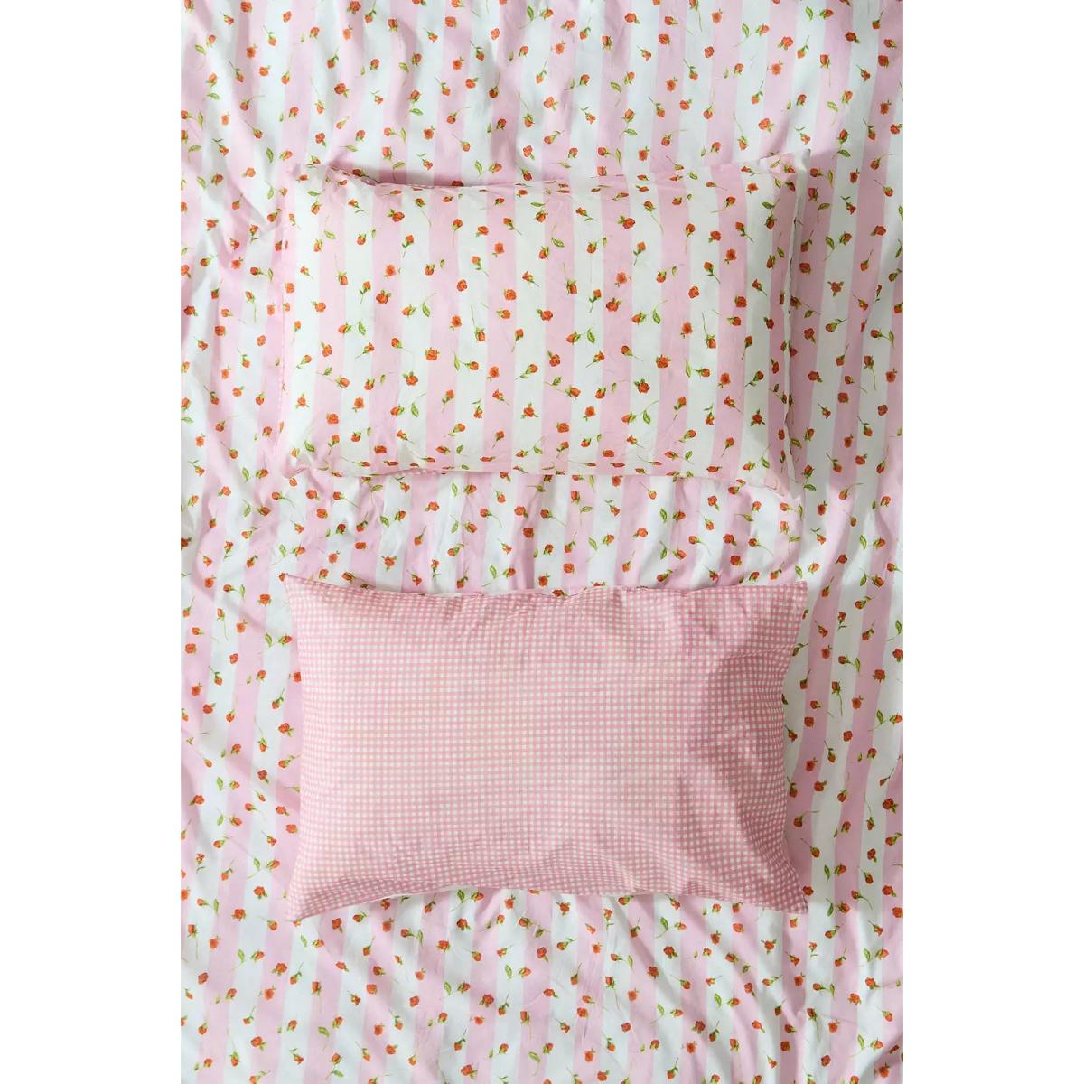 Stripe Rose & Gingham Duvet Set - Pink Single at Urban Outfitters – image 4