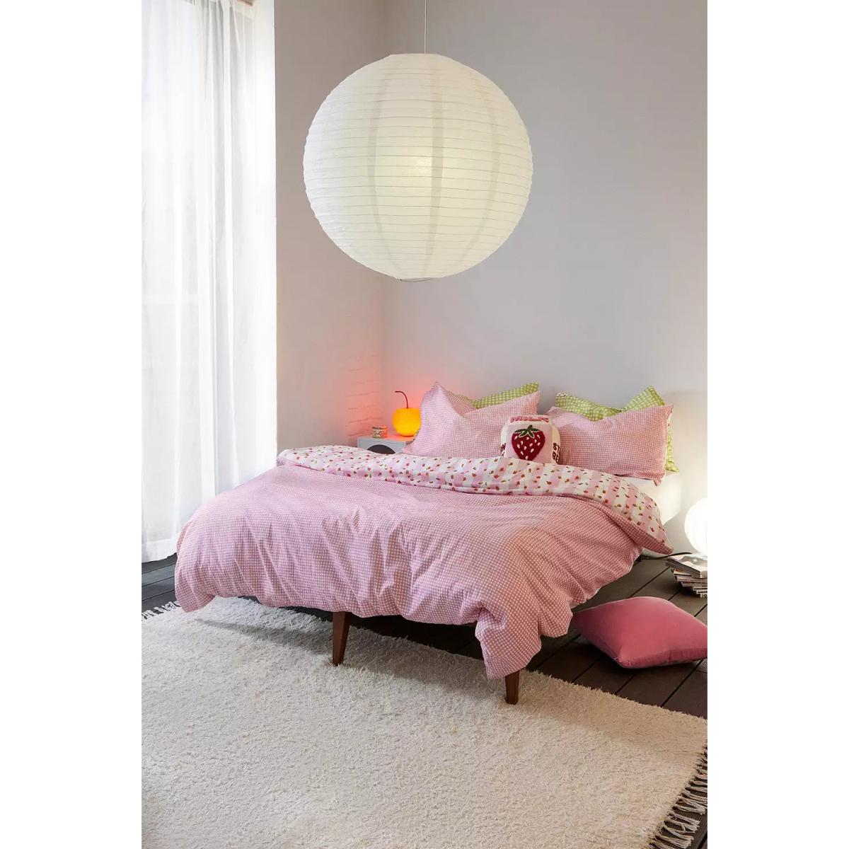 Stripe Rose & Gingham Duvet Set - Pink Single at Urban Outfitters – image 6