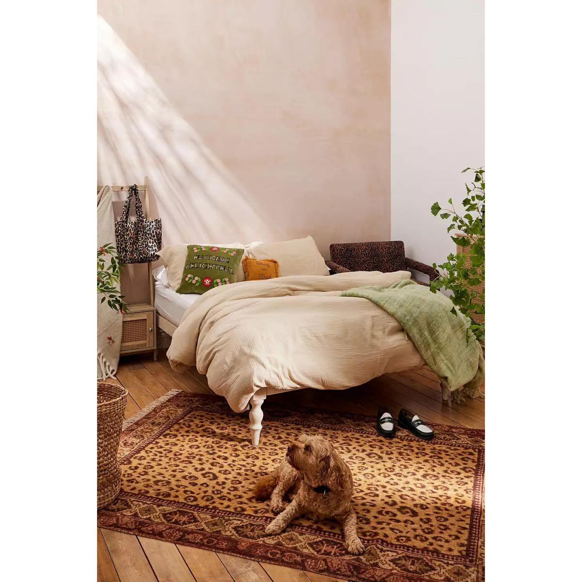 Putty Cosy Crinkle Duvet Set - Neutral Double at Urban Outfitters – image 2