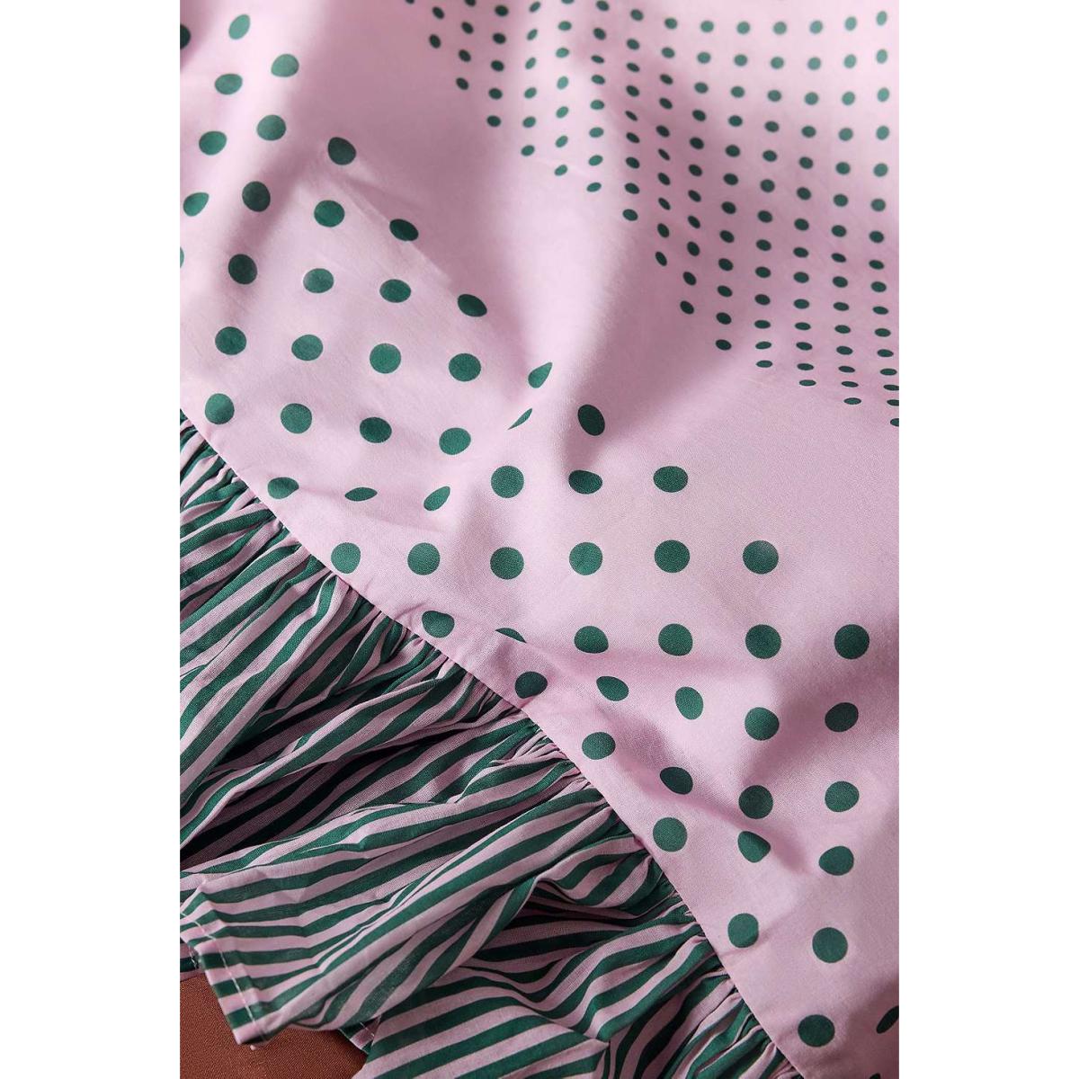 Polka Dot Stripe Ruffle Duvet Set - Pink Double at Urban Outfitters – image 6