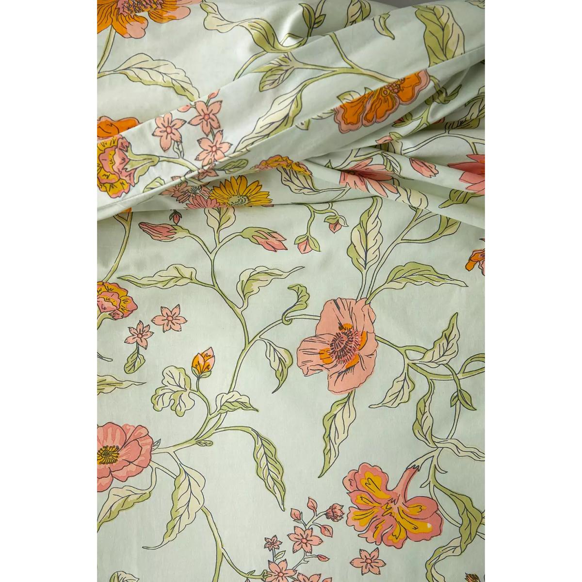 Ella Vine Floral Duvet Set - Light Green Single at Urban Outfitters – image 3
