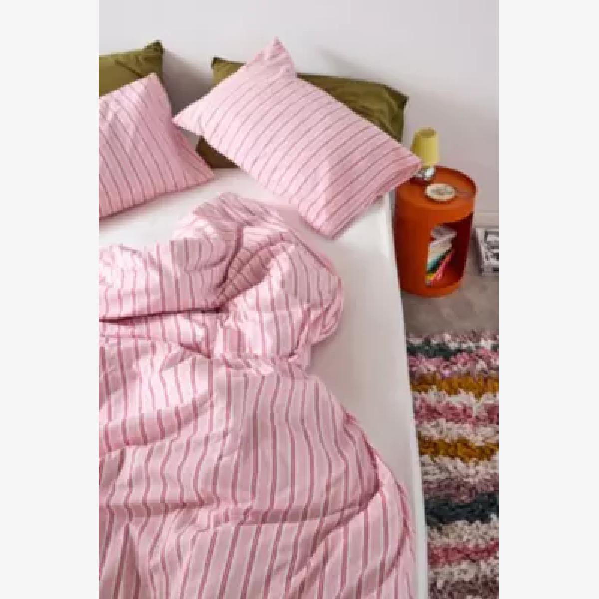 Pink & Red Stripe Duvet Set - Pink Double at Urban Outfitters – image 1