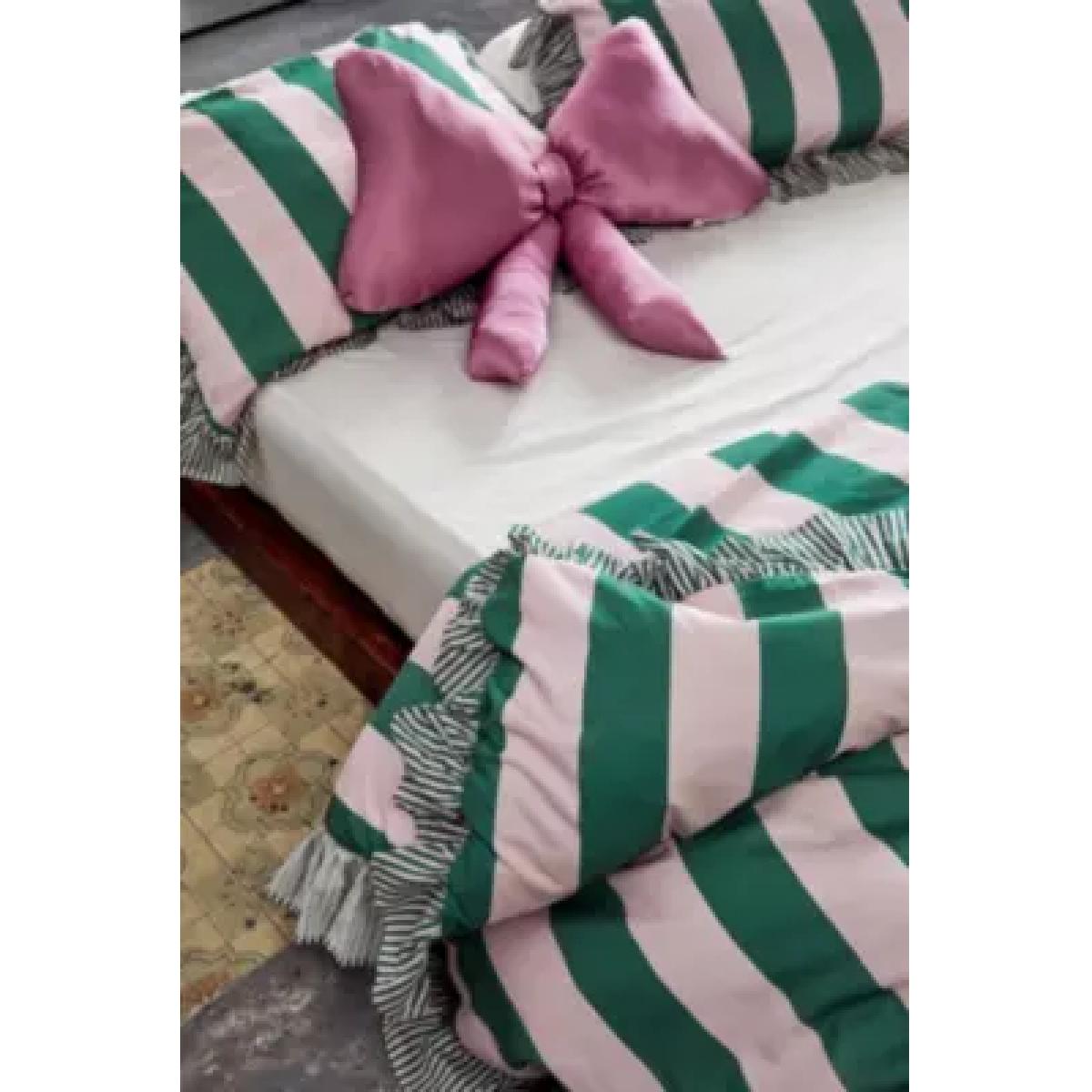 Pink & Green Stripe Ruffle Duvet Set Double at Urban Outfitters – image 9