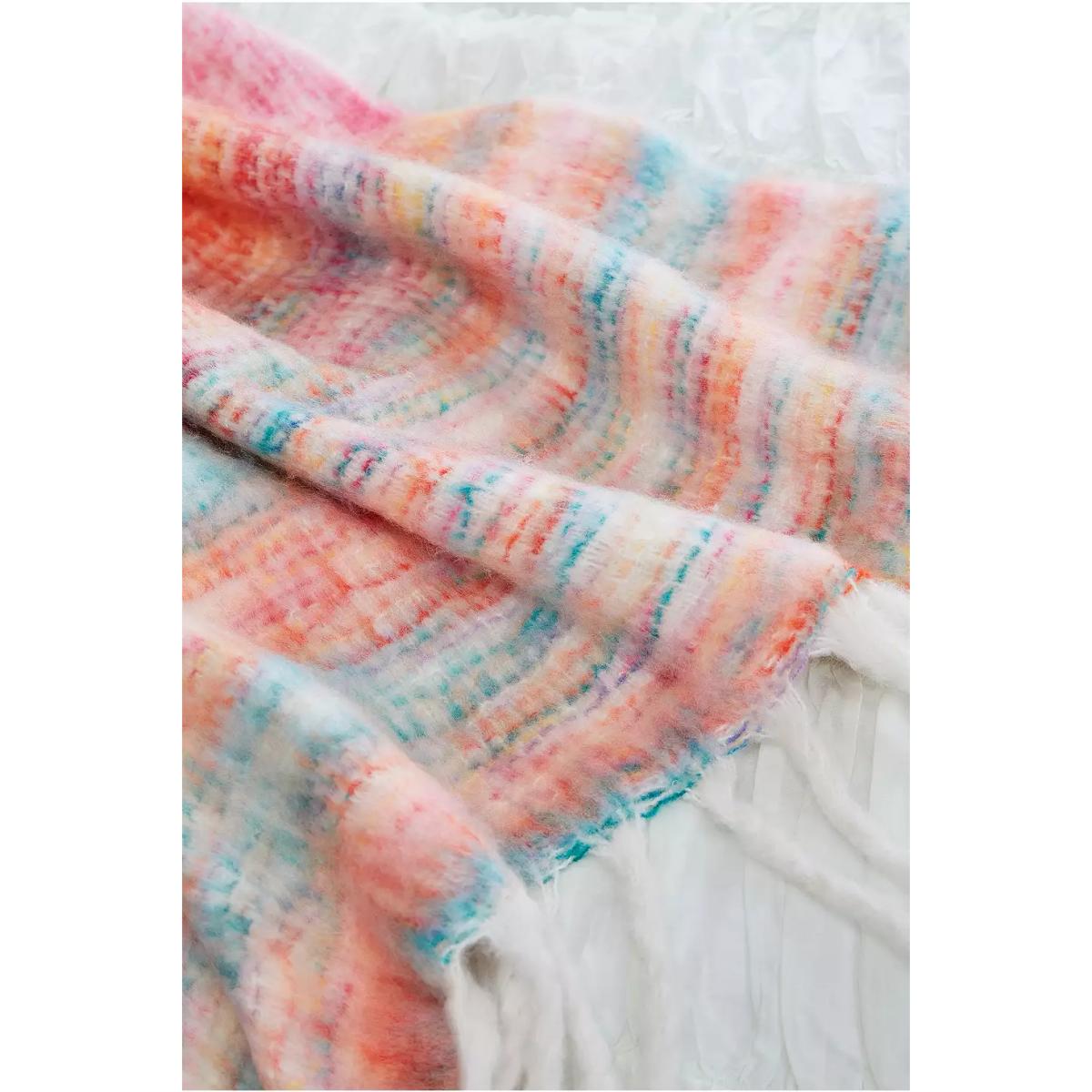 Urban Outfitters Rainbow Space-Dye Knitted Blanket ALL – image 4