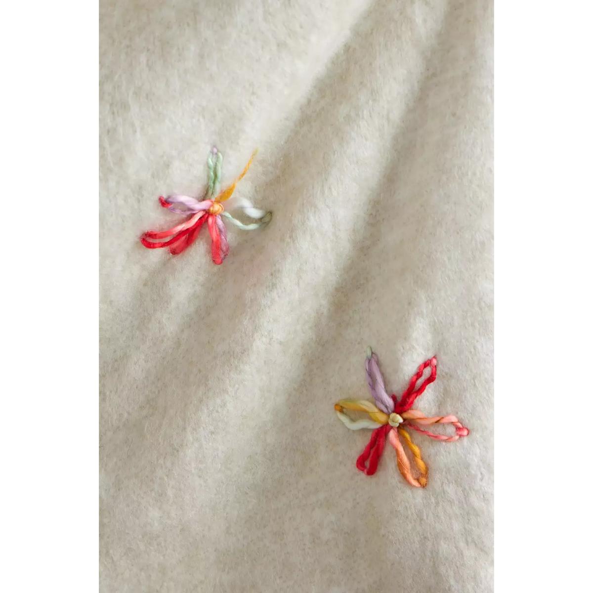 Floral Embellished Cosy Blanket - Neutral ALL at Urban Outfitters – image 5