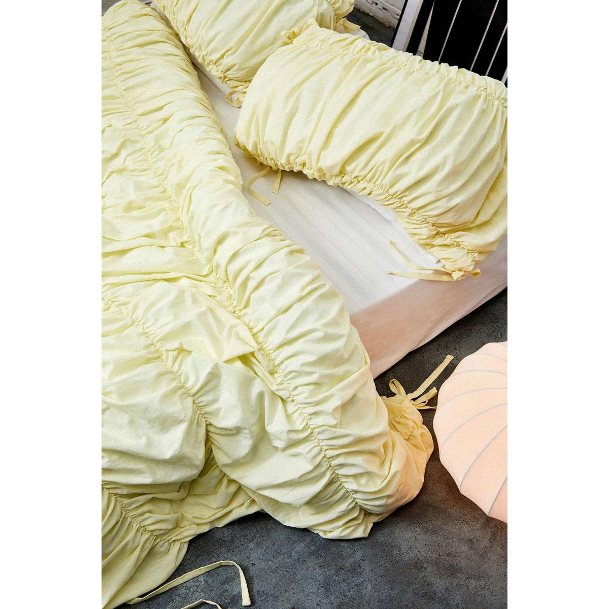 Buttermilk Cinched Duvet Set - Light Yellow Double at Urban Outfitters – image 2