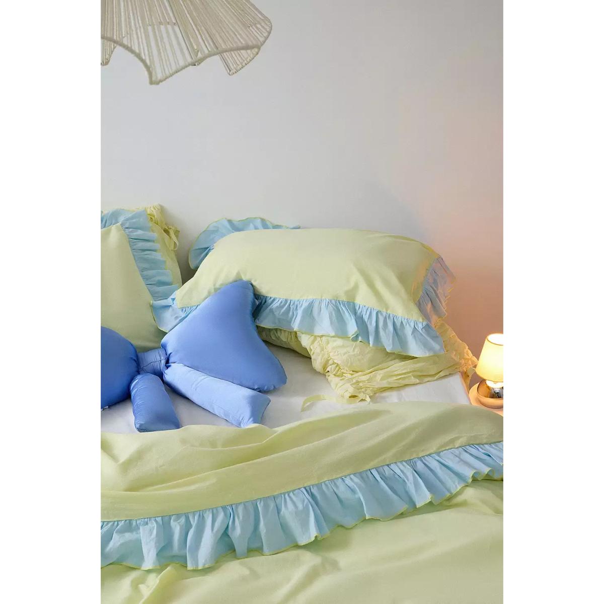 Buttermilk Ruffle Duvet Set - Light Yellow Double at Urban Outfitters – image 2