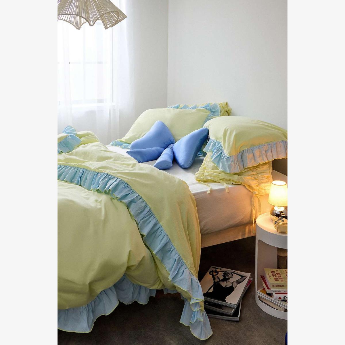 Buttermilk Ruffle Duvet Set - Light Yellow Double at Urban Outfitters – image 1