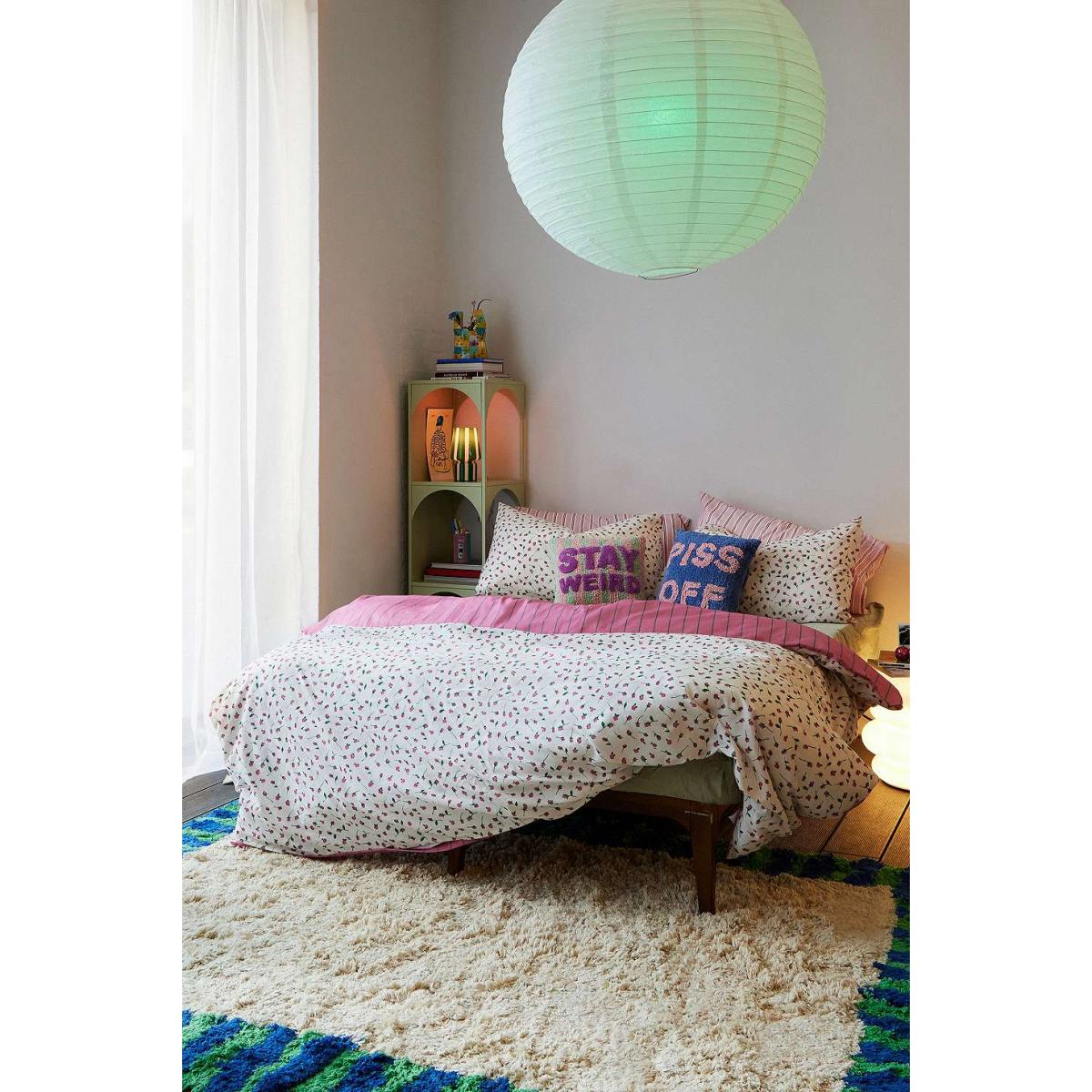 Pink & Green Stripe Reversible Duvet Set Single at Urban Outfitters – image 5