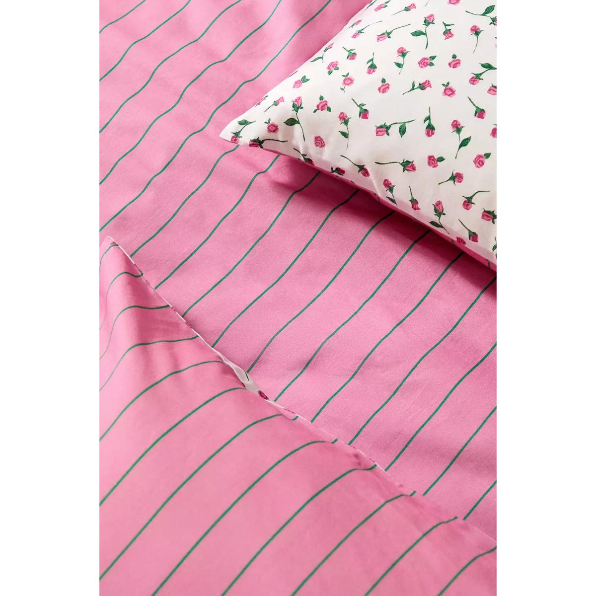 Pink & Green Stripe Reversible Duvet Set Single at Urban Outfitters – image 6