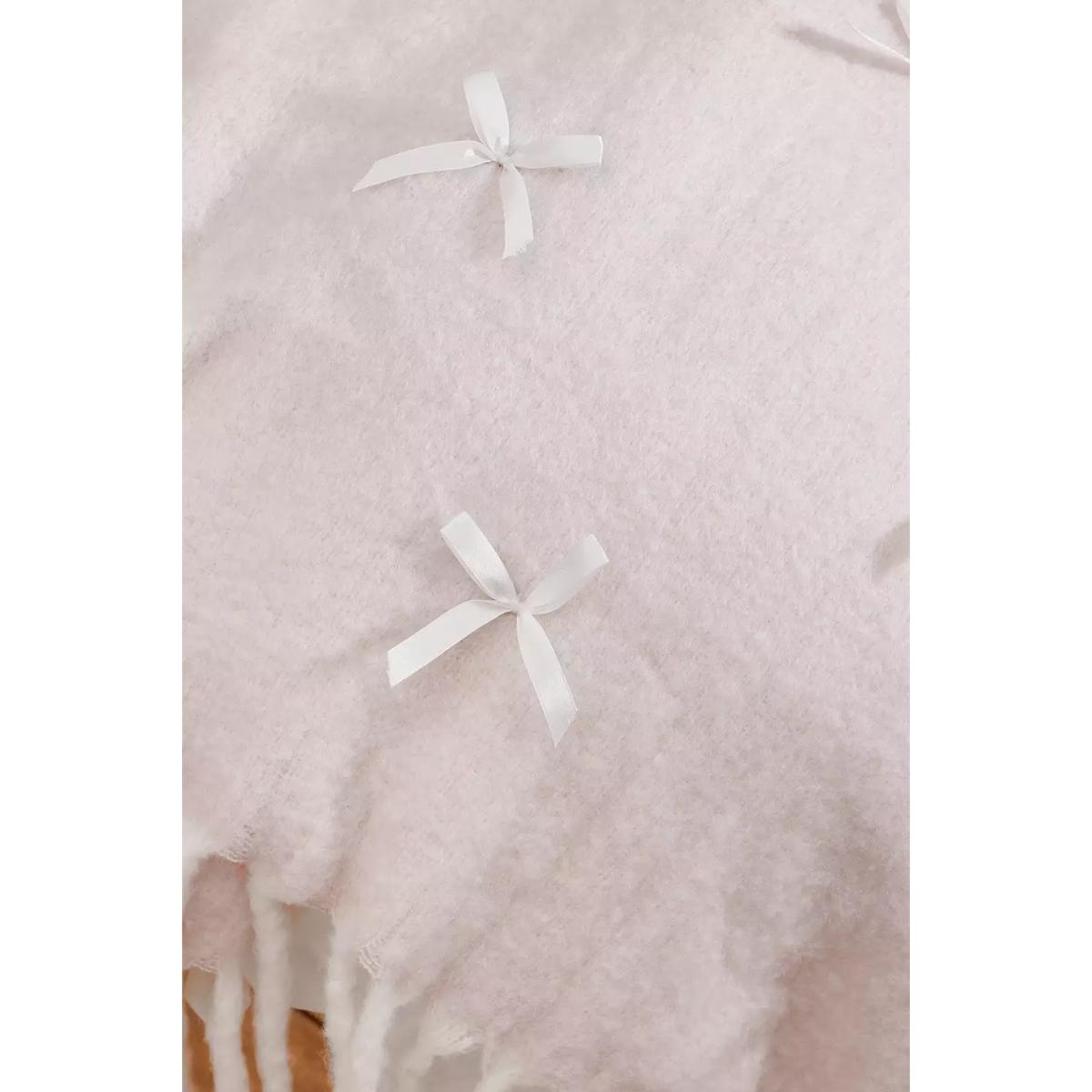 Satin Bow Embellished Pink Cosy Blanket - Pink ALL at Urban Outfitters – image 2