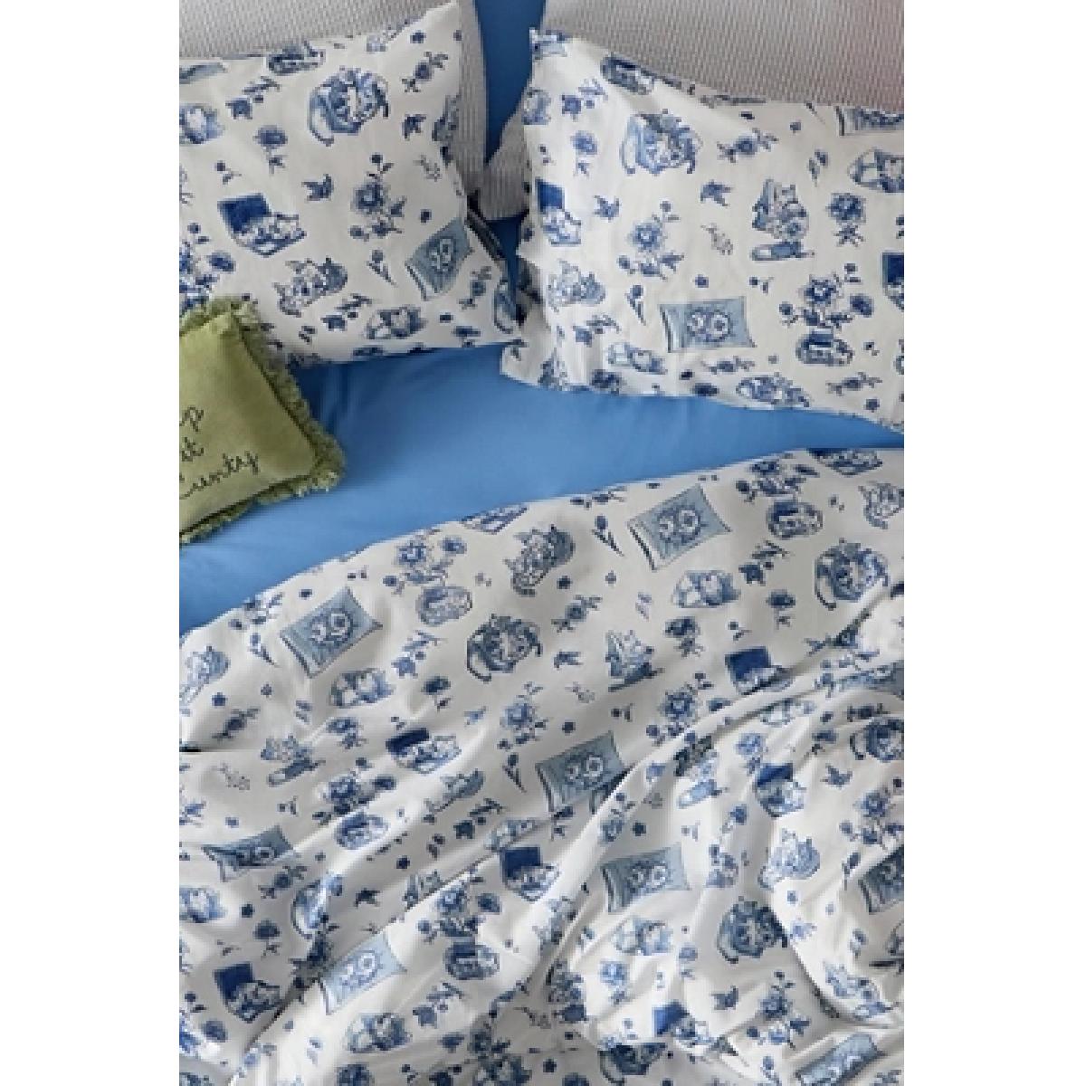 Delft Cat Duvet Set - Blue Double at Urban Outfitters – image 8