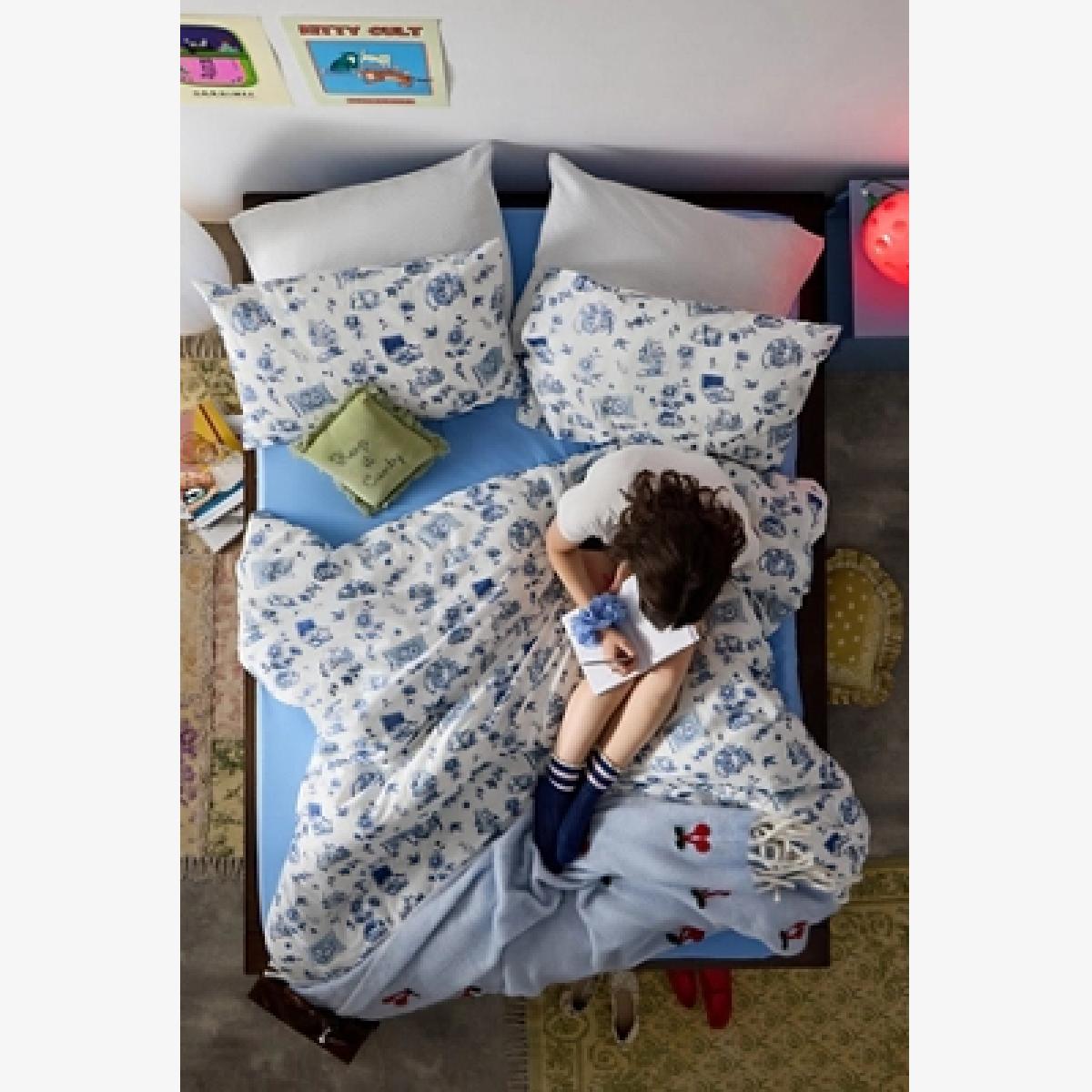 Delft Cat Duvet Set - Blue Double at Urban Outfitters – image 1