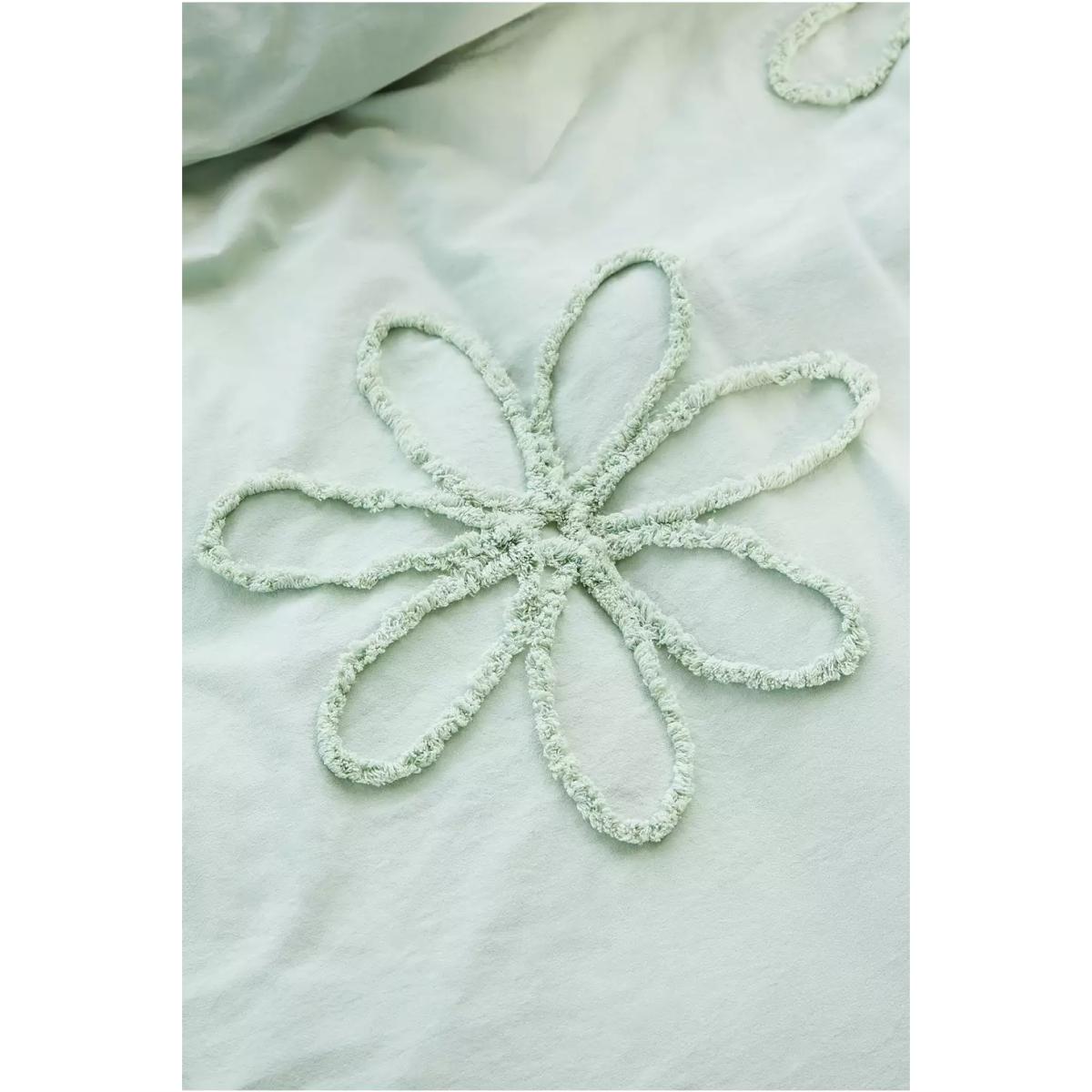 Tufted Flower Duvet Set - Light Green Double at Urban Outfitters – image 4