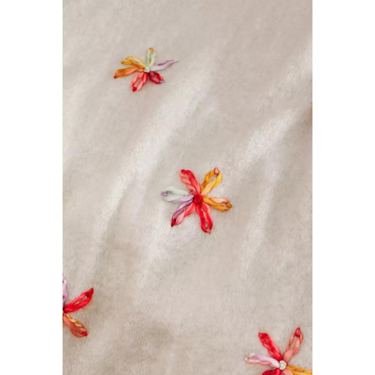 Floral Embellished Cosy Blanket - Neutral ALL at Urban Outfitters – image 5