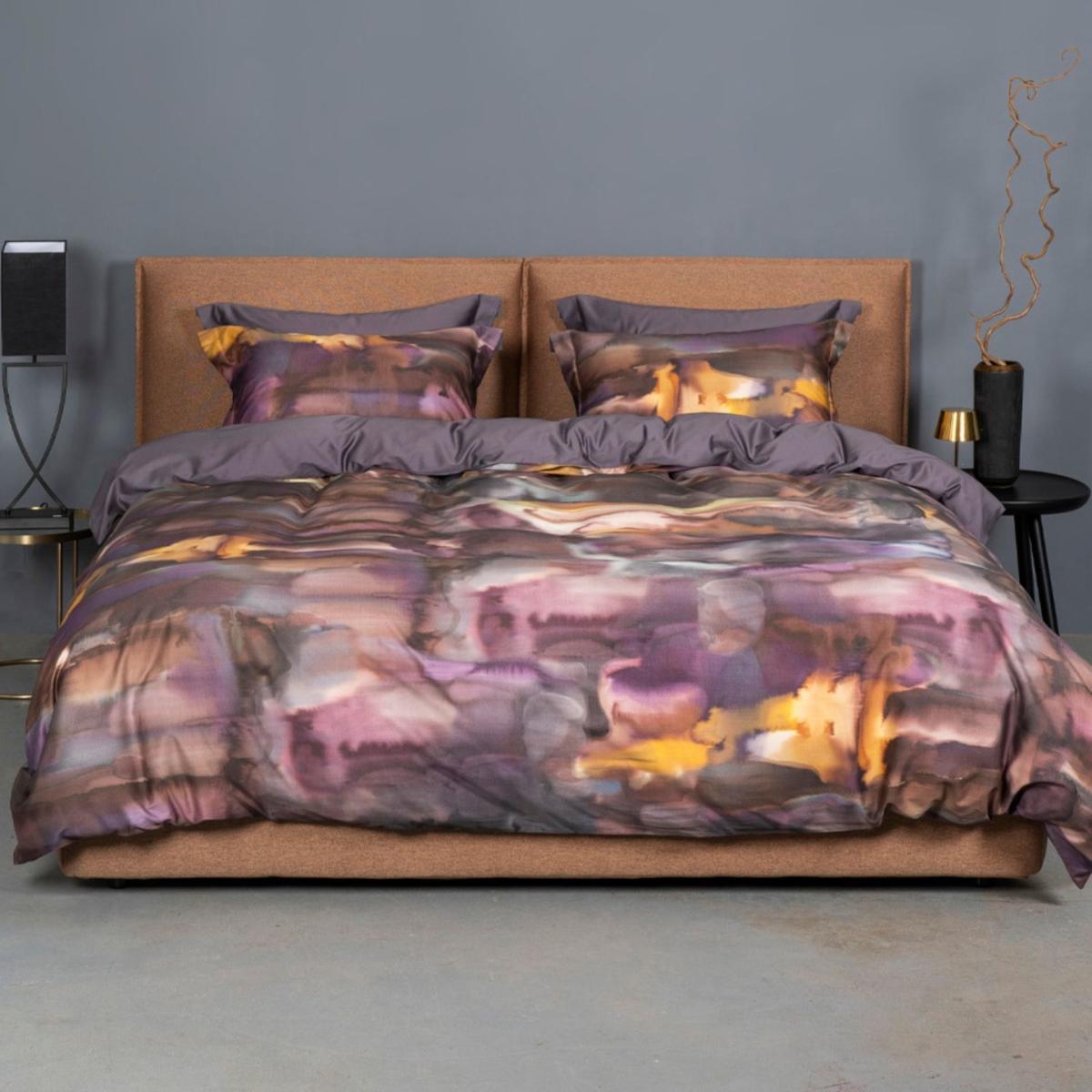 Pink / Purple Cotton Sateen Bedding Set "Fluxus", Purple Bedding Set, Both Sides With The Same Design - Uk Double Size | Uk Double | Decoflux Home – image 4