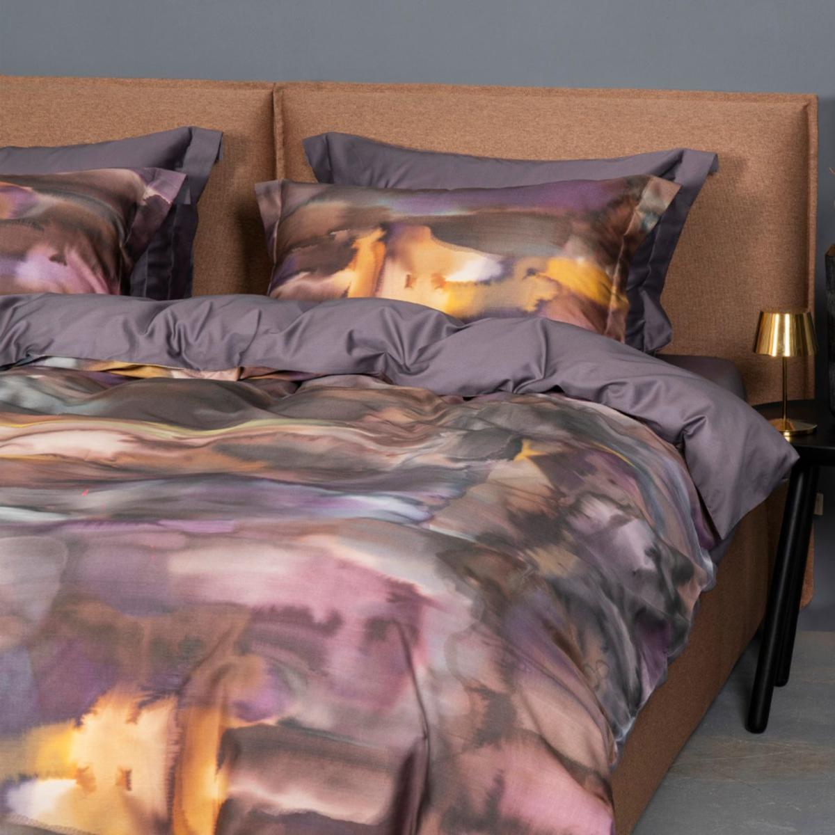 Pink / Purple Cotton Sateen Bedding Set "Fluxus", Purple Bedding Set, Both Sides With The Same Design - Uk Double Size | Uk Double | Decoflux Home – image 5